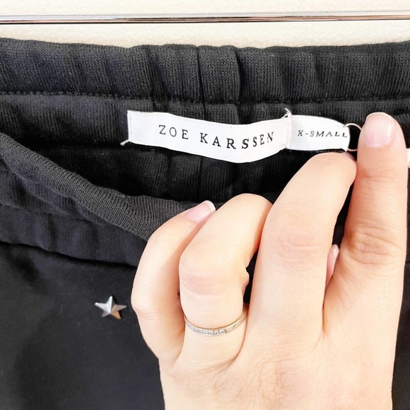 Zoe Karssen Black Star Studded Joggers Size XS - Picture 10 of 15